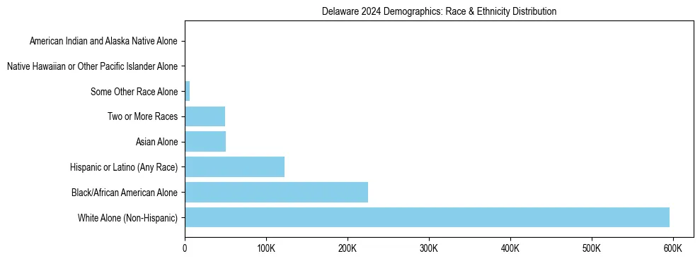 Race and Ethnicity Distribution Chart for Delaware