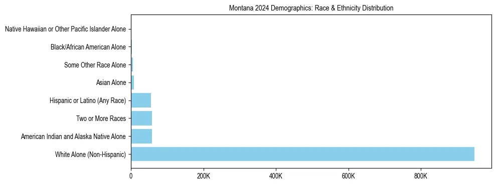 Race and Ethnicity Distribution Chart for Montana