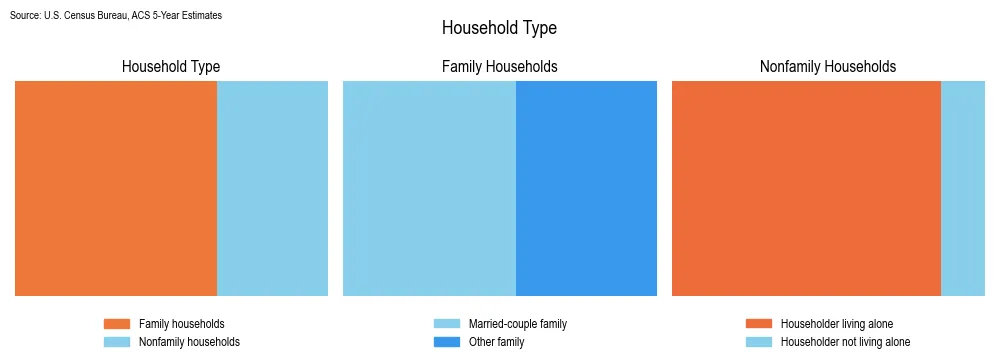 Household types and family structure in Puerto Rico based on 2023 American Community Survey (ACS) data
