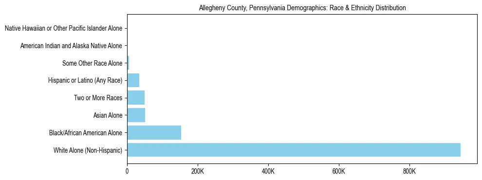 Race and Ethnicity Distribution Chart for Allegheny County, Pennsylvania