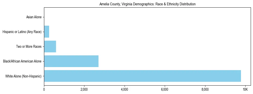 Race and Ethnicity Distribution Chart for Amelia County, Virginia