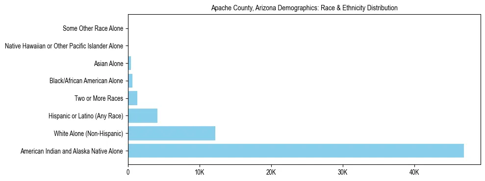 Race and Ethnicity Distribution Chart for Apache County, Arizona