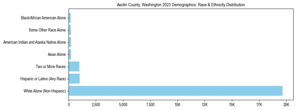 Race and Ethnicity Distribution Chart for Asotin County, Washington