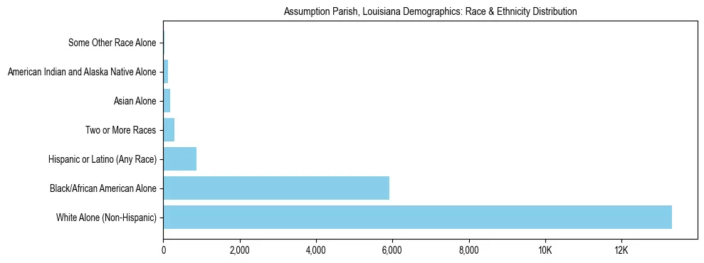 Race and Ethnicity Distribution Chart for Assumption Parish, Louisiana