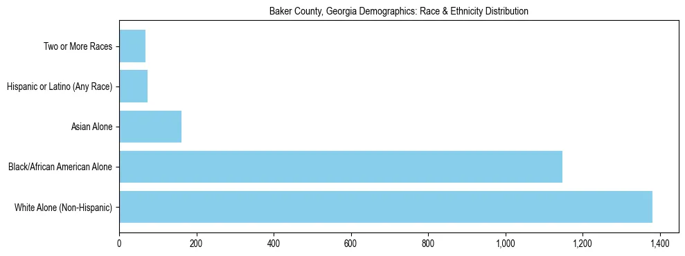 Race and Ethnicity Distribution Chart for Baker County, Georgia