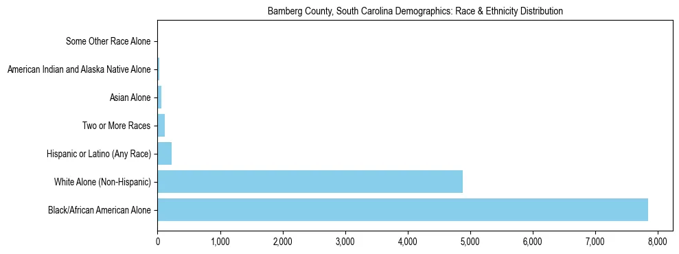Race and Ethnicity Distribution Chart for Bamberg County, South Carolina