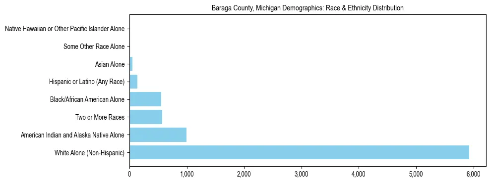 Race and Ethnicity Distribution Chart for Baraga County, Michigan