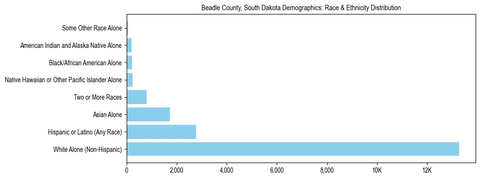 Race and Ethnicity Distribution Chart for Beadle County, South Dakota