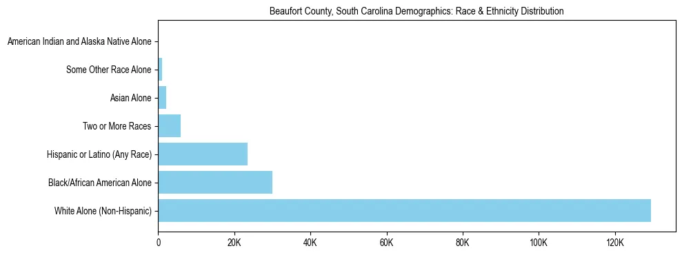 Race and Ethnicity Distribution Chart for Beaufort County, South Carolina