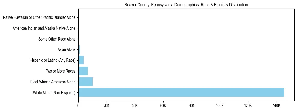Race and Ethnicity Distribution Chart for Beaver County, Pennsylvania