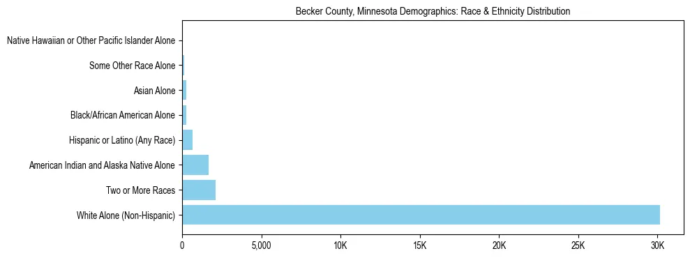 Race and Ethnicity Distribution Chart for Becker County, Minnesota
