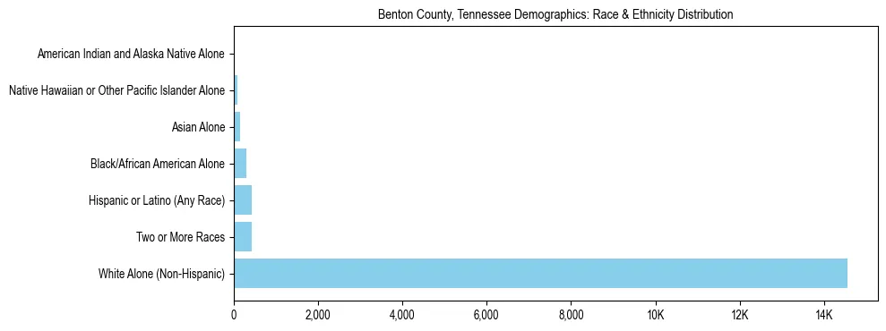 Race and Ethnicity Distribution Chart for Benton County, Tennessee