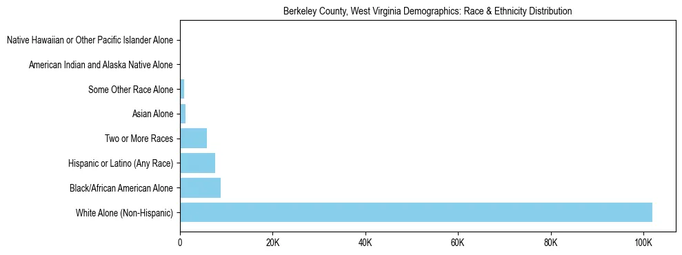 Race and Ethnicity Distribution Chart for Berkeley County, West Virginia