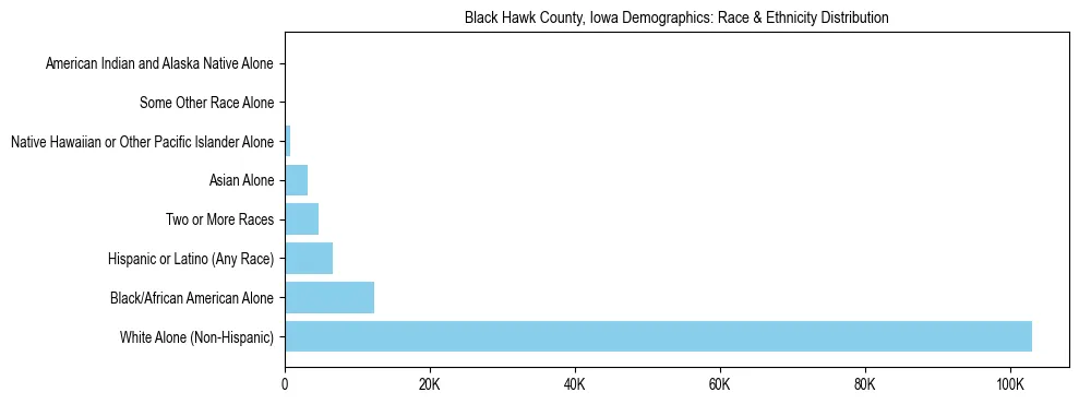 Race and Ethnicity Distribution Chart for Black Hawk County, Iowa