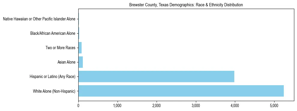 Race and Ethnicity Distribution Chart for Brewster County, Texas