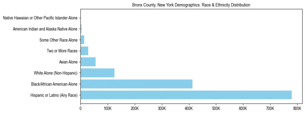 Race and Ethnicity Distribution Chart for Bronx County, New York
