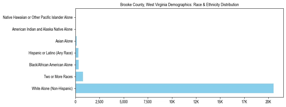 Race and Ethnicity Distribution Chart for Brooke County, West Virginia