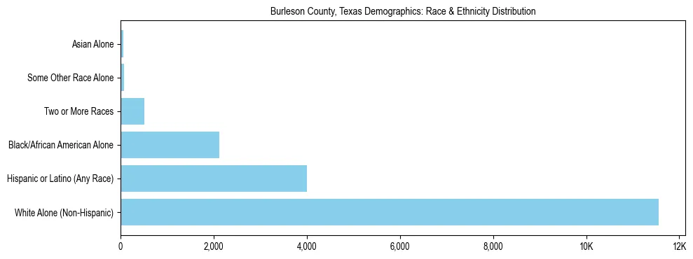 Race and Ethnicity Distribution Chart for Burleson County, Texas