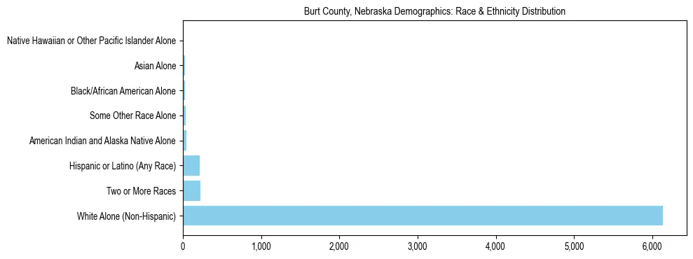 Race and Ethnicity Distribution Chart for Burt County, Nebraska