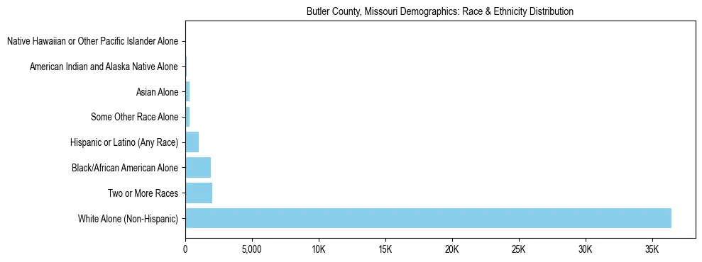 Race and Ethnicity Distribution Chart for Butler County, Missouri