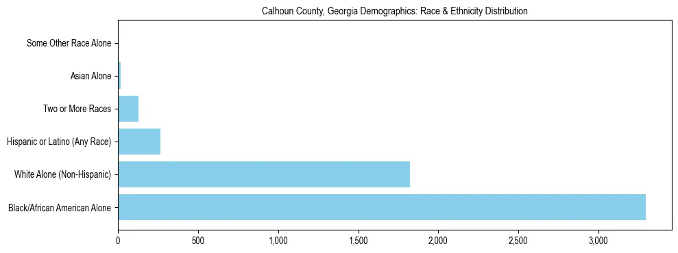 Race and Ethnicity Distribution Chart for Calhoun County, Georgia