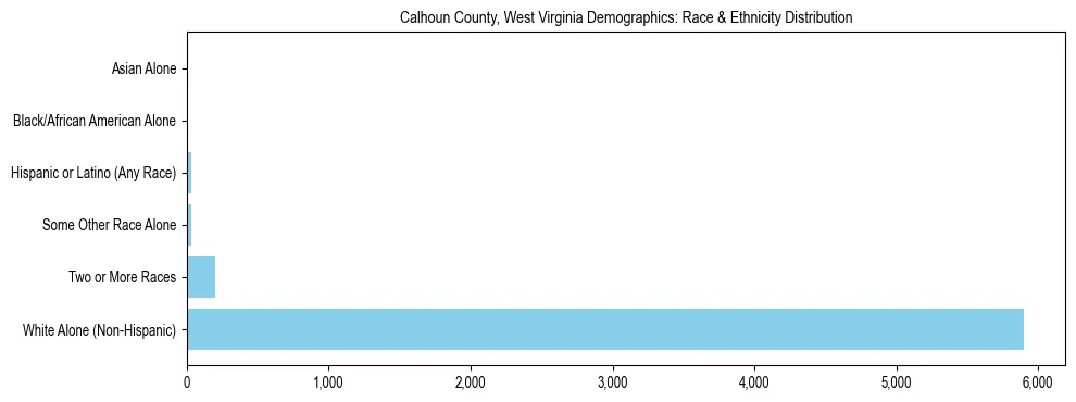 Race and Ethnicity Distribution Chart for Calhoun County, West Virginia