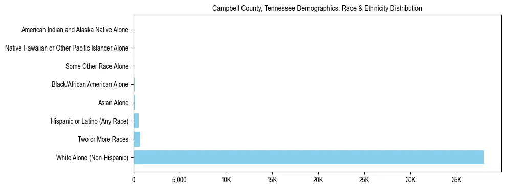 Race and Ethnicity Distribution Chart for Campbell County, Tennessee
