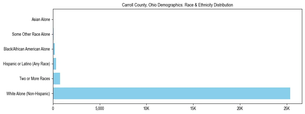 Race and Ethnicity Distribution Chart for Carroll County, Ohio