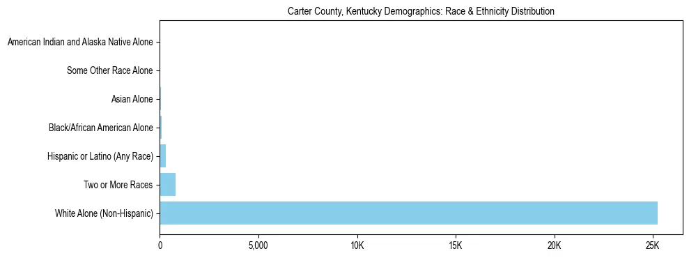 Race and Ethnicity Distribution Chart for Carter County, Kentucky