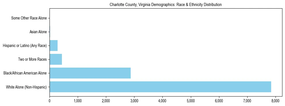 Race and Ethnicity Distribution Chart for Charlotte County, Virginia
