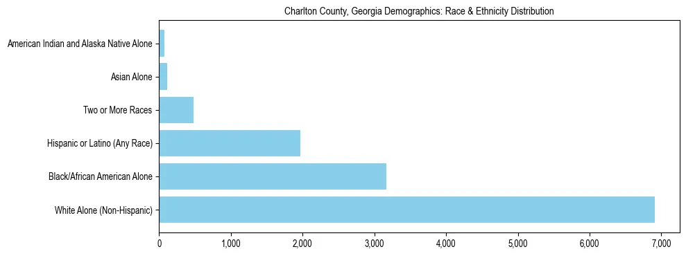 Race and Ethnicity Distribution Chart for Charlton County, Georgia