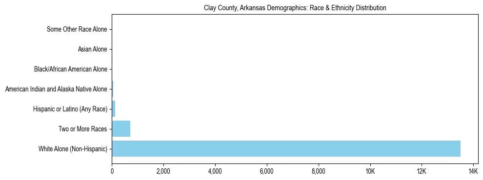 Race and Ethnicity Distribution Chart for Clay County, Arkansas