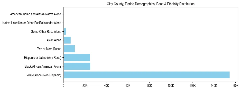 Race and Ethnicity Distribution Chart for Clay County, Florida
