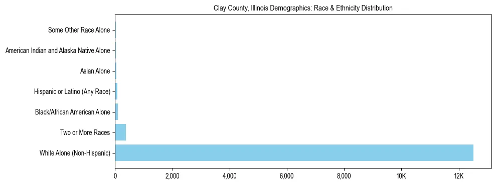 Race and Ethnicity Distribution Chart for Clay County, Illinois