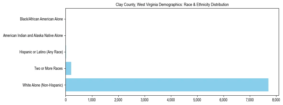 Race and Ethnicity Distribution Chart for Clay County, West Virginia