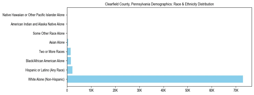 Race and Ethnicity Distribution Chart for Clearfield County, Pennsylvania