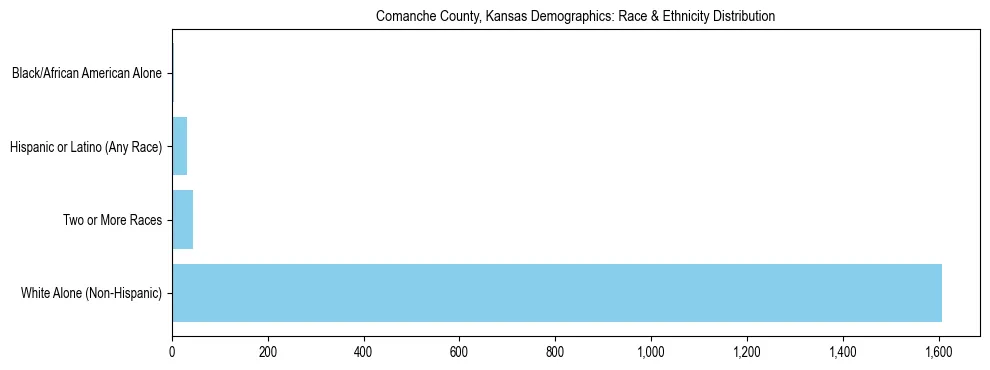 Race and Ethnicity Distribution Chart for Comanche County, Kansas