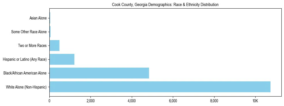 Race and Ethnicity Distribution Chart for Cook County, Georgia