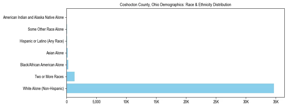 Race and Ethnicity Distribution Chart for Coshocton County, Ohio