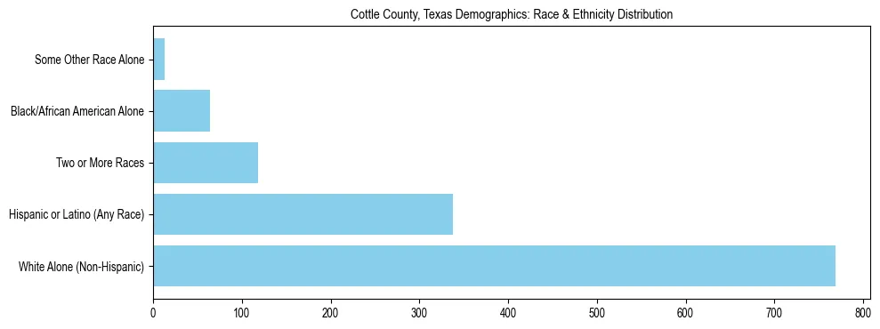 Race and Ethnicity Distribution Chart for Cottle County, Texas