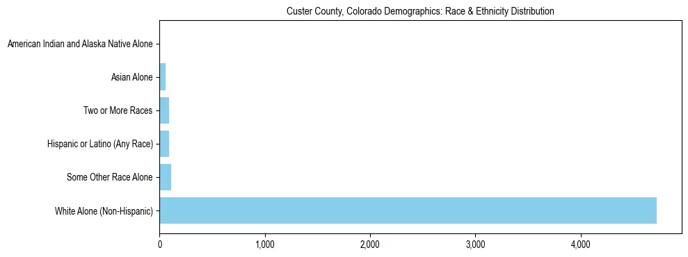 Race and Ethnicity Distribution Chart for Custer County, Colorado