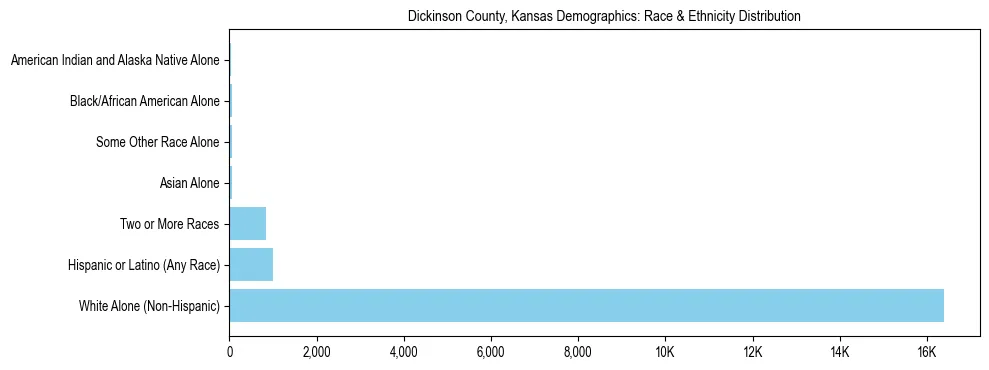 Race and Ethnicity Distribution Chart for Dickinson County, Kansas