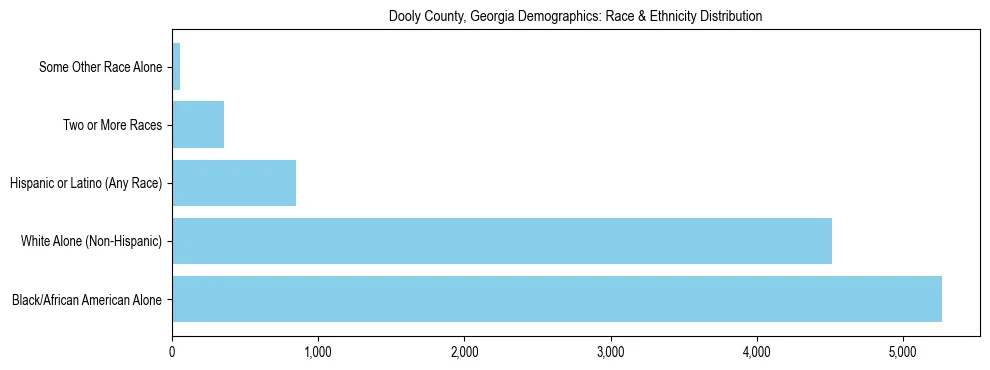 Race and Ethnicity Distribution Chart for Dooly County, Georgia