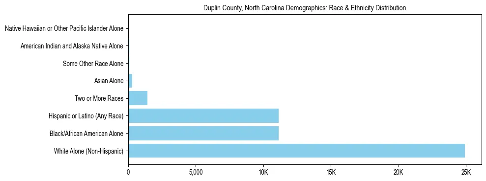 Race and Ethnicity Distribution Chart for Duplin County, North Carolina
