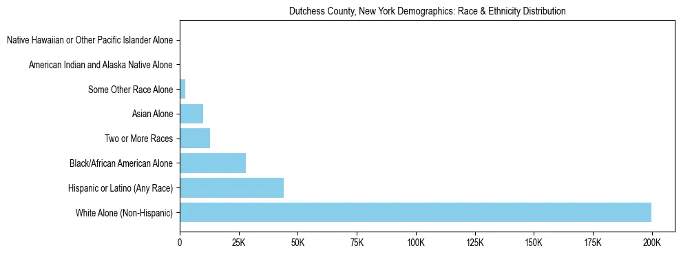 Race and Ethnicity Distribution Chart for Dutchess County, New York