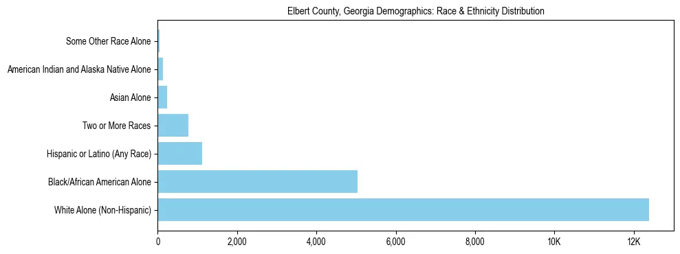 Race and Ethnicity Distribution Chart for Elbert County, Georgia