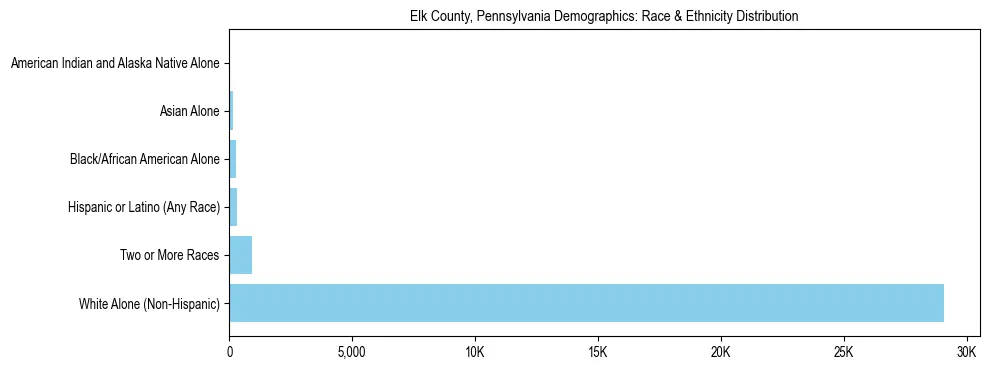 Race and Ethnicity Distribution Chart for Elk County, Pennsylvania