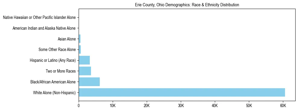 Race and Ethnicity Distribution Chart for Erie County, Ohio