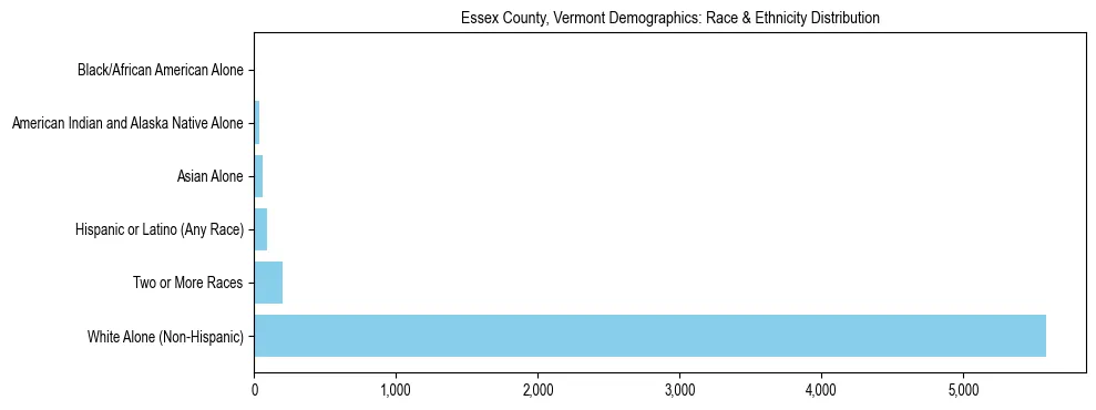 Race and Ethnicity Distribution Chart for Essex County, Vermont