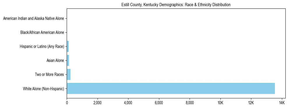 Race and Ethnicity Distribution Chart for Estill County, Kentucky